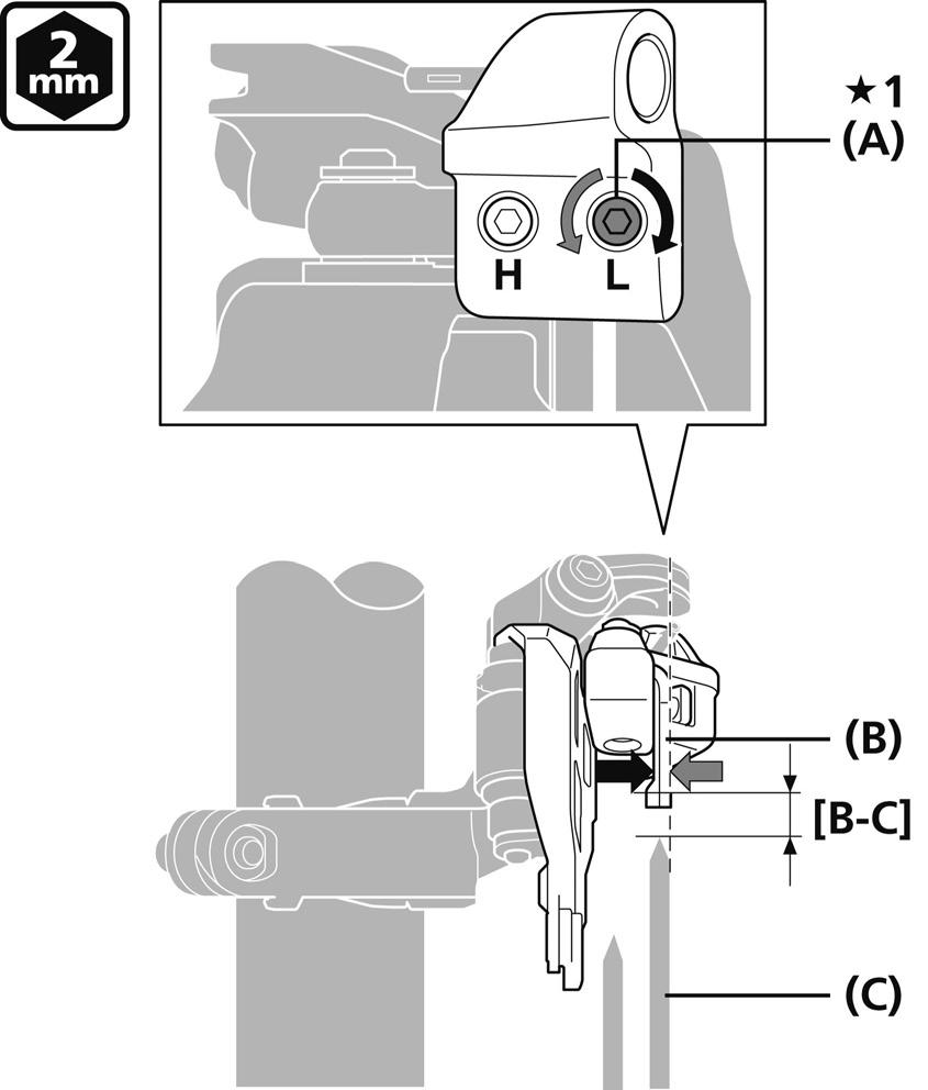ASENNUS Etuvaihtajan asennus (kaksi eturatasta) Pantatyyppi (FD-M9020/M8020/M617/M677) 2.