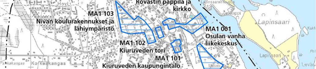 Aseman vieressä on kaunis kaivokatos ja lähistöllä vesitorni (1924) ja tavaramakasiini. Alueelta on purettu useita rakennuksia. Rakennukset edustavat 1920-luvun klassismia.