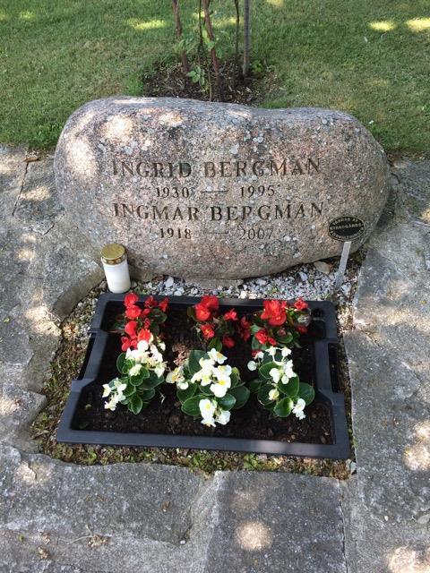 Kävimme myös elokuvaohjaaja Ingmar Bermanin haudalla. Hän oli vaikuttanut kyläyhdistyksen elämään tekemällä saarella elokuvia. Myös pääministeri Olof Palme asui kesäisin Fårössä.