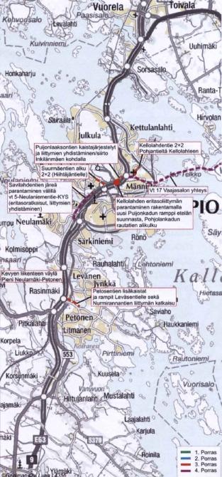 Lähde Valtatien 5 liikennekäytävän kehittäminen Kuopion kohdalla (2008). Savilahdenkadun liikennemäärä on kasvanut jo yli 20 000 ajoneuvoon vuorokaudessa.