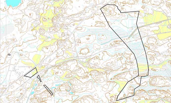 Lakari sijaitsee Rauman Uotilan pohjois- ja koillispuolella. Alueen itäpuolella on Hevossuon jätekeskus.