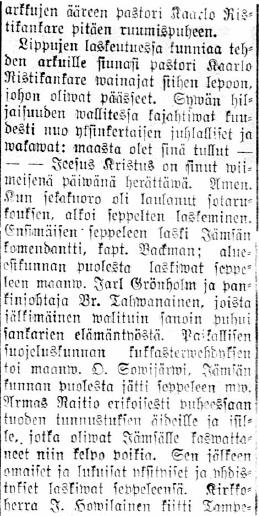 sinkosi sirpaleita suoraan Tapion sydämeen.