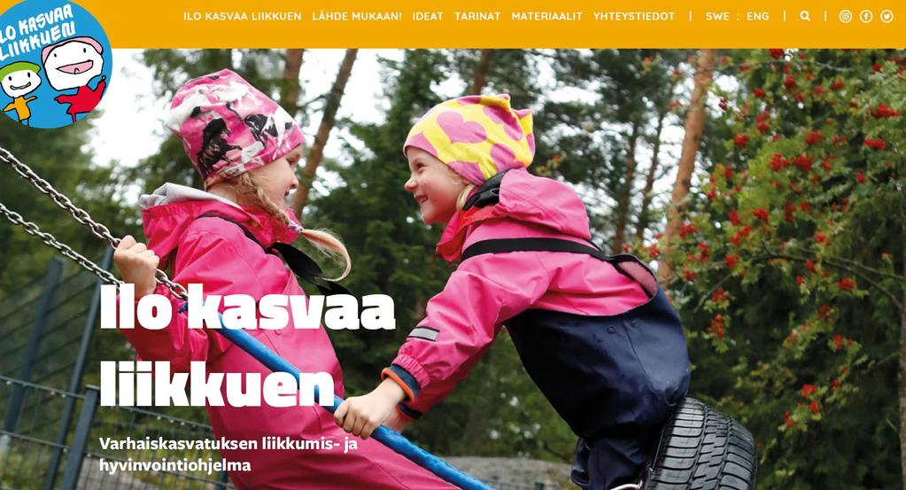 UUDISTETTAVINA: Nettisivut ja sähköinen ohjelma-alusta - Nettisivut on avattu 9/2018 https://www.ilokasvaaliikkuen.