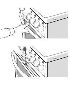 Ole huolellinen lasten kanssa! Lapsilukko uunin ovessa. Laitteessa on lapsilukko, joka tekee uunin oven avaamisen lapsille vaikeammaksi.