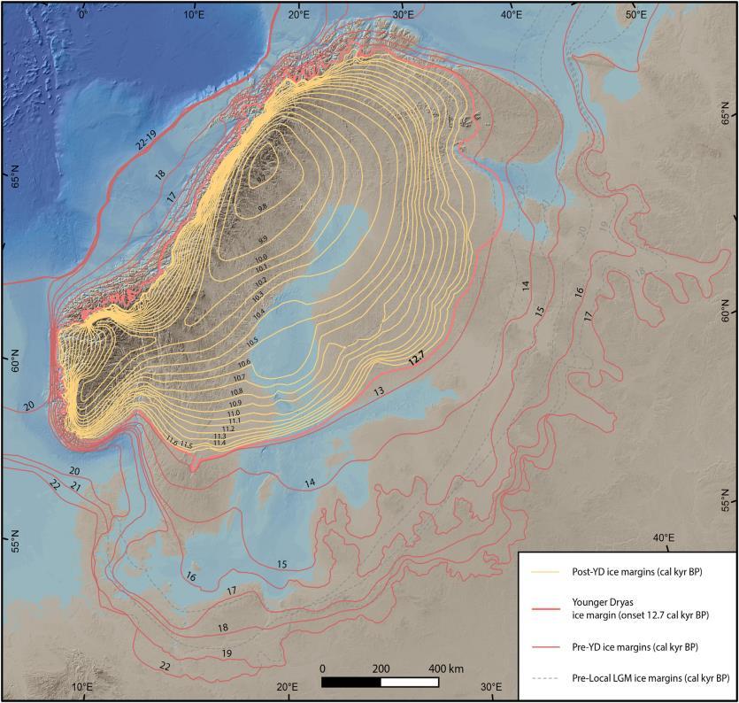 Mannerjäätikkö vetäytyi Pohjanlahdelta noin 10,000 vuotta sitten (Breilin et al. 2005, Stroeven et al.