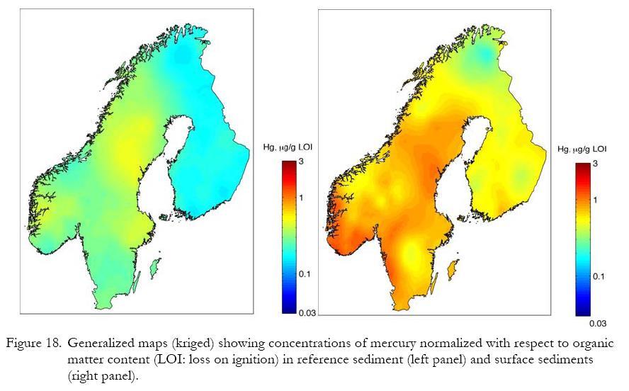 Elohopea metsäjärvien pintasedimentti - n.