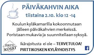 Seurakunta tiedottaa Kastettu: Patrik Raimo Kristian Korpela Kuollut: Pekka Matias Hourunranta Pohjankylältä 66 v 1 kk 23 pv Jumalanpalvelusryhmien kokoontuminen to 27.9.