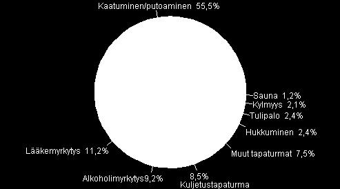 Syyn mukaan luokiteltavat kaatumiset voidaan luokitella vielä kolmeen alaluokkaan; kaatumisiin, jotka tapahtuvat ilman selkeää ulkoista syytä, kaatumisiin jotka aiheutuvat liukastumisista,