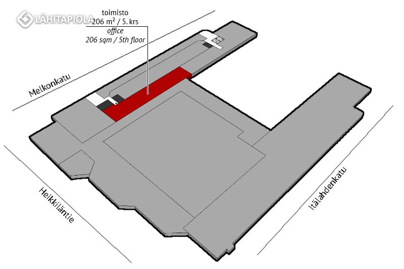 Vuokrataan: Toimisto 206 m² / 5. krs.