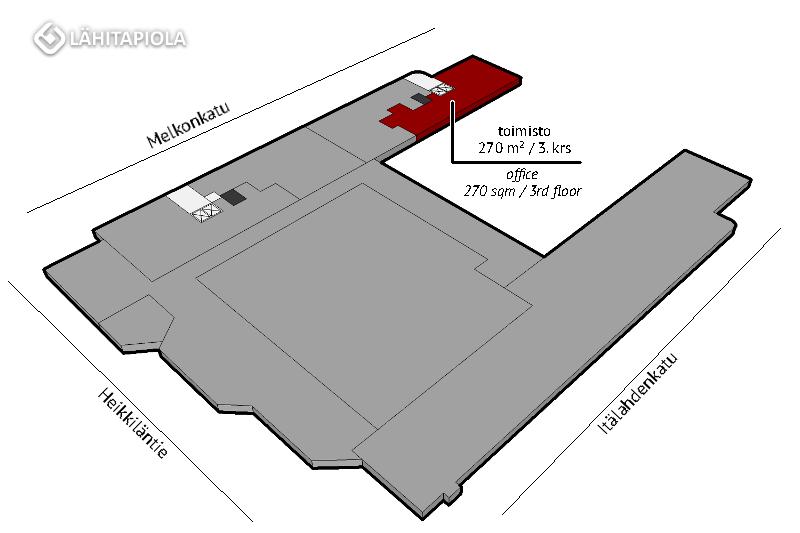 Vuokrataan: Toimisto 270 m² / 3. krs. Merellisessä Lauttasaaressa vuokrattavissa perussiisti toimistotila. Voidaan vuokrata myös väistötiloiksi.