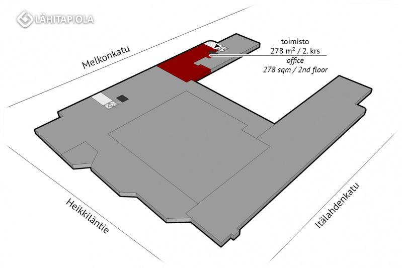 Vuokrataan: Toimisto 278 m² / 2. krs.