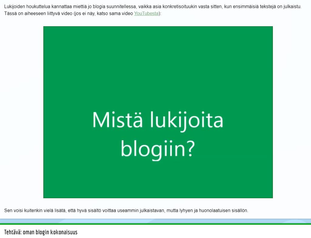 Haluat bloggariksi? -verkkokurssilla tutustuttiin blogialustoihin (Blogger ja WordPress) sekä suunniteltiin ja käynnistettiin oma blogi.