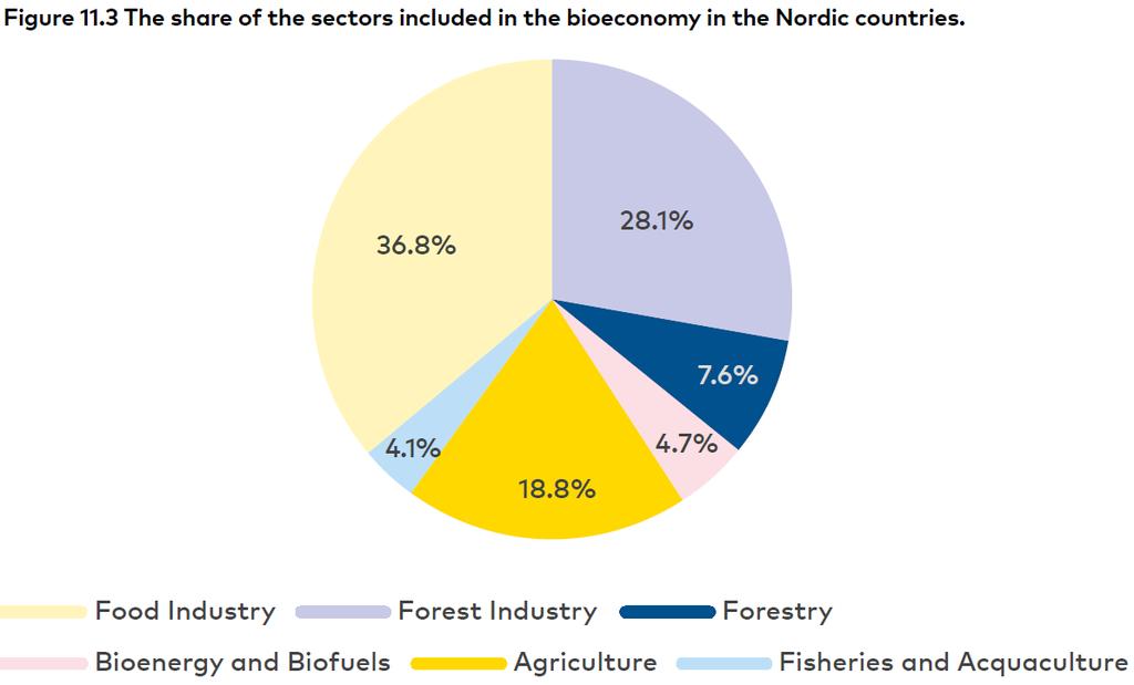 Focus chapter: Bioeconomy (State of the Nordic regions 2018) The bioeconomy makes up around 10% of the total Nordic economy.