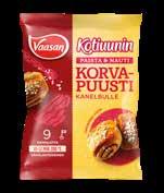 empipullien kahden kärki 45 % valitsee korvapuustin 26 % valitsee voisilmäpullan Pulla on kotija vierasherkku