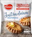 Paino 360 g (8 x 45 g) E: 6 ps, lavalla 32 ltk Tuotenumero: 6250 ustikkatassu-munkki Valmiiksi paistettu, tassun muotoinen