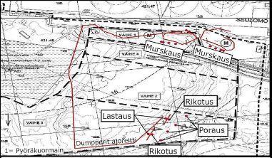 60 55 Noise level 7-22 in db( A) 70< 65< <=70 60< <=65 55< <=60 < <=55 < <= < <= <= KIVIAINESTEN OTTO RAUMAN MAANPÄÄN ALUEELLA LOUHINNAN JA MURSKAUKSEN YMPÄRISTÖMELUSELVITYS Tilanne 2 Päiväajan