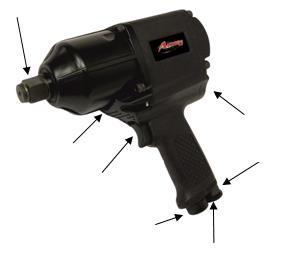 TYPISK INSTALLATION Figure 1 Air Tool Spray Gun Nyckel Beskrivning Nyckel Beskrivning Nyckel Beskrivning Nyckel Beskrivning A Luftslang D Smörjenhet G Snabbkoppling J Honkoppling B Filter E Luftslang