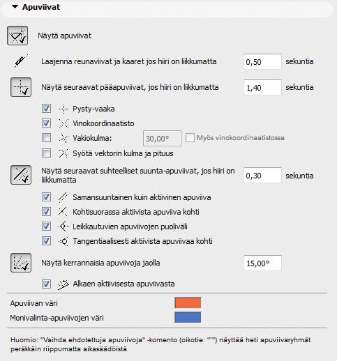 Koordinaatit on pieni ikkuna, joka seuraa kohdistinta. Se voidaan kytkeä päälle tai pois myös Standardipainikepalkista. Näytä Z-arvo näyttää koordinaatti-ikkunassa myös Z-arvon.