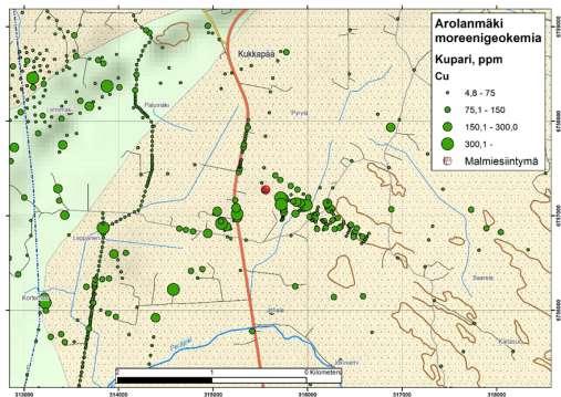 GEOLOGIAN TUTKIMUSKESKUS Raportti 59/2017 7 Arolanmäen alueen pohjamoreenin