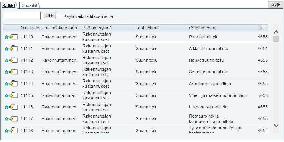 OSTOTUOTTEIDEN KÄYTTÄMINEN