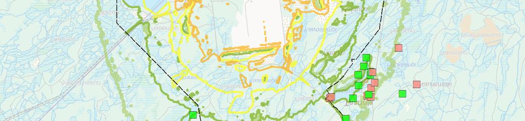 Losonvaara >= 45 db(a Asuinrakennus Lomarakennus Kaivospiirin