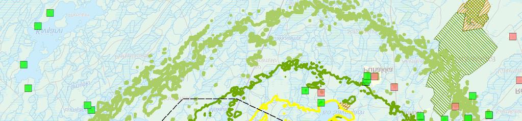 Natura 2000 -alue >= 50 db(a Yksityinen suojelualue >= 55 db(a Losonvaaran Ison-Kohvorin Iso-Kohvori FI1200602 Ketrinsaari