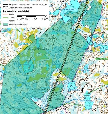 YVA-menettelyn yhteydessä laadittiin Natura-arvio voimajohtohankkeen vaikutuksista Natura-alueeseen luontotyyppi- ja lajikohtaisesti.