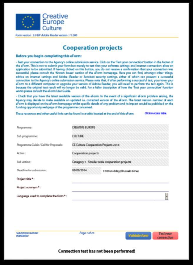 Sähköinen hakulomake - eform Yhteistyöhankkeiden syksyn 2018 hakumateriaalit: https://eacea.ec.europa.