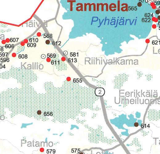 Alueen kaakkoisosassa kulkee Hämeen Härkätien valtakunnallisesti arvokas tielinjaus maisema-alueineen.