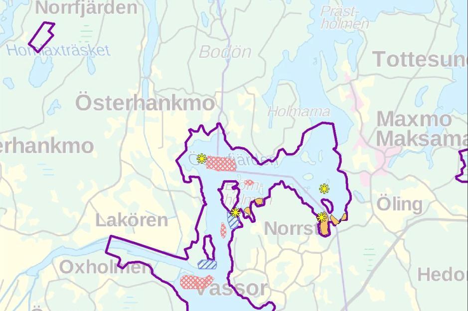 Tulvasuojelun toimenpidevaihtoehdot 11 / 41 Kuva 2-3. Linnustollisesti merkittävimmät kohteet Natura-alueella (Pikkarainen 2016)