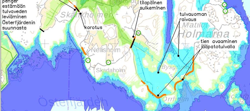 Tilapäinen avaaminen voidaan tehdä tasolle N2000+ 0,5 m.