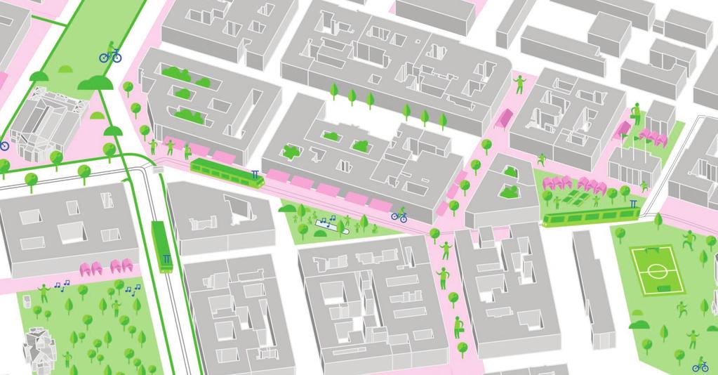 SITOWISE YIT 13 KESKUSTAN KYLVÖ TAIDETTA KATUKUVAAN Maanpäällisen liikenteen vähentyessä vapautuu tilaa, jota voidaan käyttää myös entistä vihreämmän keskustan luomiseen.