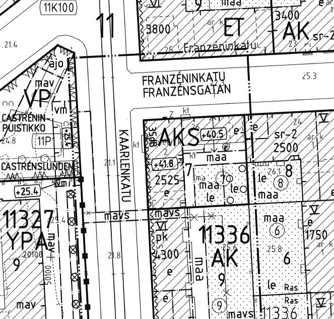 11 (12) käyttöön tulevia autopaikkoja vähintään 1 ap/125 m2 asuntokerroslaaa, 1 ap/150 m2 asiakaspalvelukerrosalaa, 1 ap/350 m2 toimistokerrosalaa, 1 ap/300 m2 asuntolakerrosalaa, 1 ap/400 m2