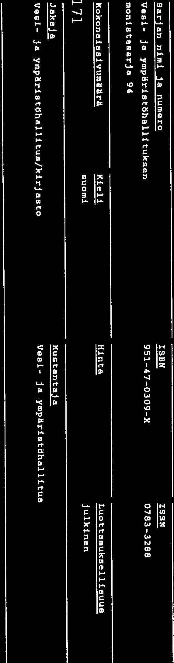 vuodelta 1987 Julkaisun laji 5 Vuositilasto Toimeksianta] a Vesi- ja ympäristöhallitus Toimiejimen asettamispvm 6.2.