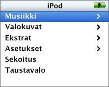 n n ipod photo liitetään tietokoneeseen seuraavasti: Liitä asianmukaisen kaapelin toinen pää tietokoneen FireWire-porttiin tai suuritehoiseen USB 2.