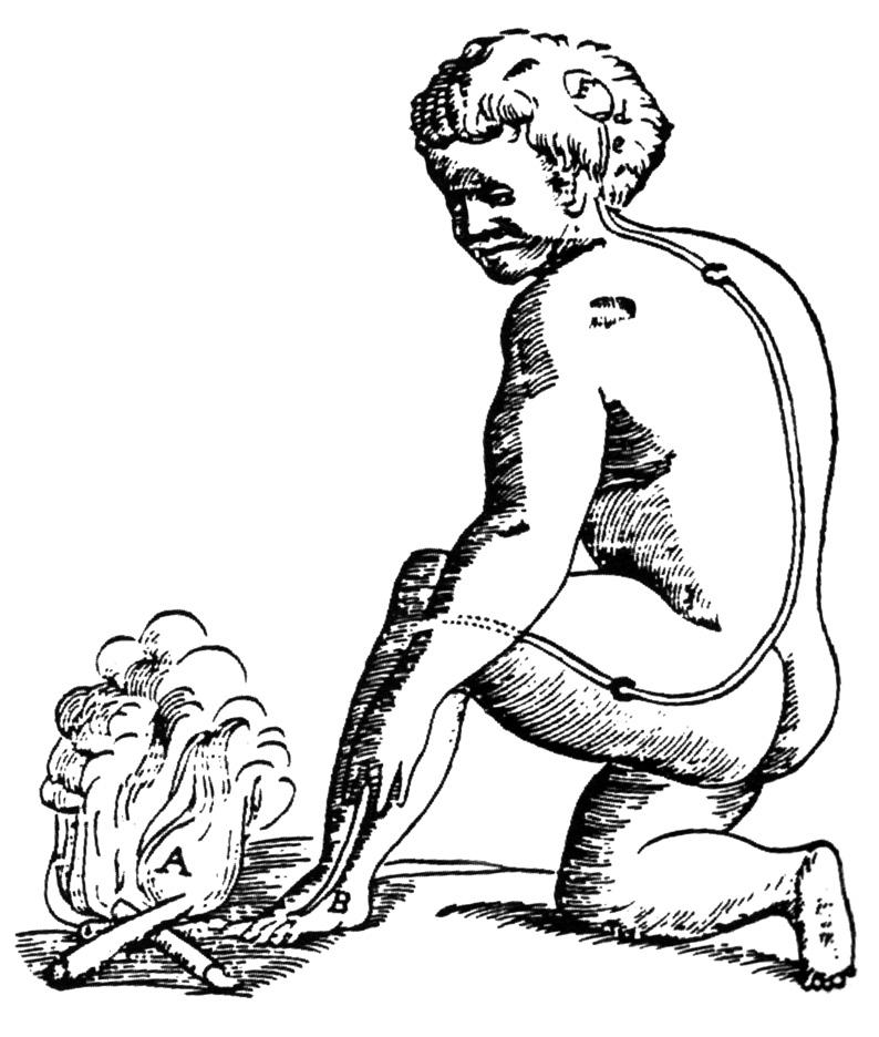 II Kivun fysiologia ja mekanismit Kuva 1. Descartes n kuvaus kipuradasta teoksessa L homme vuodelta 1664.
