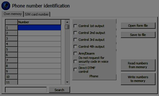Ilmoituspuhelinnumeroiden lisääminen Kocom Finland Oy ProCon GSM Puhelinnumerot välilehdellä voidaan määrittää ne puhelinnnumerot joihin SMS ja/tai soitot ohjataan.