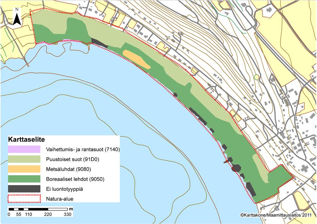 FCG Suunnittelu ja tekniikka Oy Natura-arvioinnin täydennys 85 (132) 7 KEINIÄNRANNAN NATURA -ALUE 7.