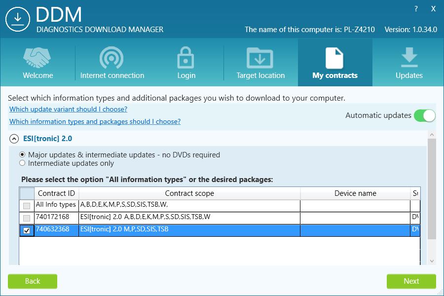 Uuden Diagnostics Download Managerin voi ladata osoitteesta http://www.downloads.bosch-automotive.com/en/ddm/esi20-eu/ Kun DDM on kerran määritelty, kaikki lataukset tapahtuvat automaattisesti.