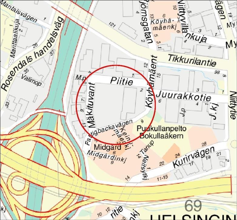 Osallistumis- ja arviointisuunnitelma nro 002355, 16.11.2018 sivu 4 LÄHTÖTIEDOT Alueen yleiskuvaus Piitie 2:n kiinteistön (92-68-26-2) omistaa omistaa Vantaan kaupunki.