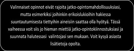 6 VALINNAISAINEVALINTOJEN TEKEMINEN WILMASSA Valinnaisainevalinnat tehdään sähköisesti oppilaan Wilmassa ti 24.4.2018 mennessä.