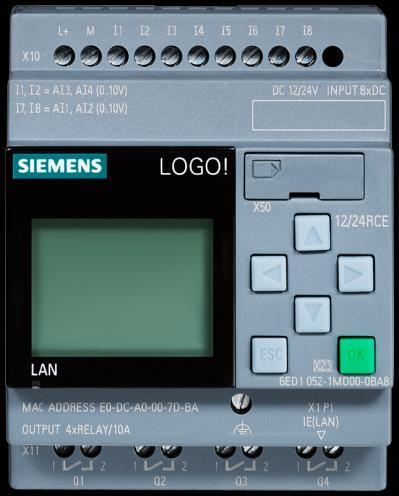 12 ohjelmaa. (Siemens www-sivut, 2017) Rauman tehtaalla Logo!-sarjan ohjelmoitavia logiikoita käytetään esimerkiksi hylsysahan pölynpoistossa sekä konevälpissä. Kuva 7. Esimerkki LOGO!