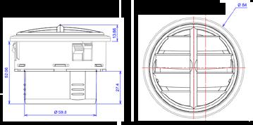 ILMASUUTIN KG Ø 84 MM SOVITTIMELLA Ø 55 mm ilmakanavalle.