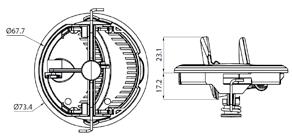 Asennusreikä 54,4 mm.