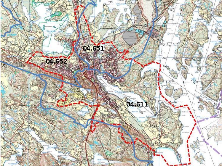 Kirkonmäki, Paloasema Kaavaselostus Sivu 11(27) Pintavedet Suunnittelualue kuuluu Juurusveden (04.611) valuma-alueeseen.