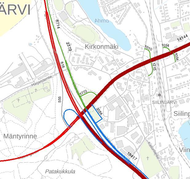 Kuva 11 Vasemmalla keskimääräiset liikennemäärät ja oikealla raskaan liikenteen keskimääräiset liikennemäärät vuorokaudessa vuonna 2017 (Liikennevirasto) Trafix Oy on laatinut Siilinjärven uuden