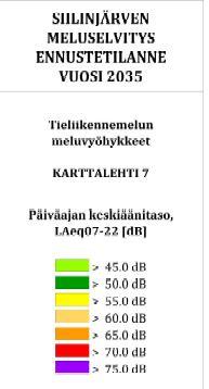 Valtioneuvoston päätös (VNp 993/1992) määrittelee sallittujen melutasojen ohjearvot seuraavasti: Melun A-painotettu keskiäänitaso (ekvivalenttitaso), LAeq, enintään ULKONA Asumiseen käytettävät