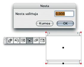 Ikkuna näyttää sekä x- ja y-koordinaatit että polaarikoordinaatit (r, a).