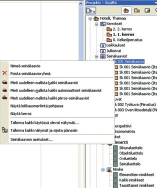 Toisin kuin Detaljeihin, Työkuviin siirtyvät mallista myös mitat. Työkuvissa luodaan vain kaksiulotteisia elementtejä, kuten teksti, viivat, täytteet ja 2D-objektit.