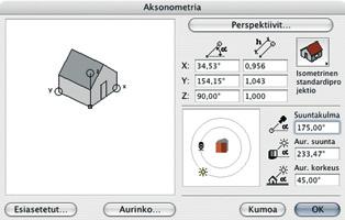 KO. - 7 Katselupisteeseen, kohdepisteeseen ja aurinkoon tartutaan osoittimella ja raahataan ne toiseen paikkaan.